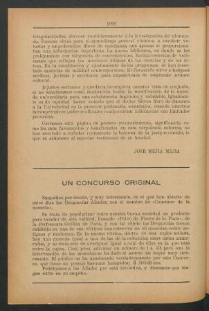 Un concurso original