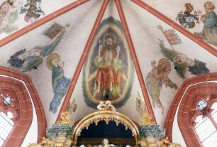 Stifter und Heilige beim Jüngsten Gericht — Christus als Weltenrichter