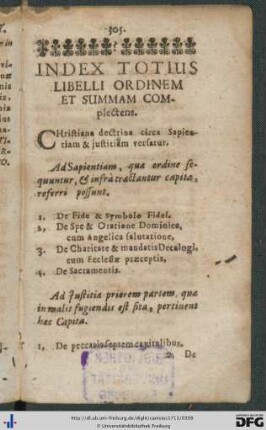 Index Totius Libelli Ordinem Et Summam Complectens.