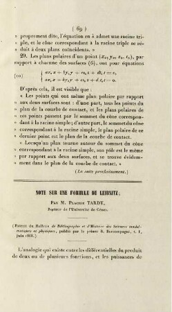 Note sur une formule de Leibnitz.