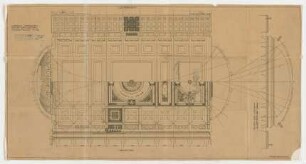 Thiersch, Friedrich von; Wiesbaden; Kurhaus - Großer Konzertsaal (Deckenabwicklung, Ansicht); Profil der Saaldecke (Ansicht)