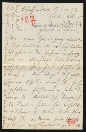 Brief an Toni Petersen : 17.11.1893