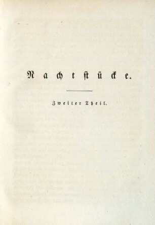Nachtstücke. Zweiter Theil