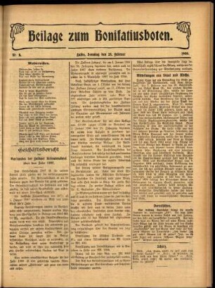 Zweite Ausgabe vom Sonntag, den 23. Februar 1908.