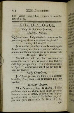 XXIX. Dialogue. Vingt & septième Journée.