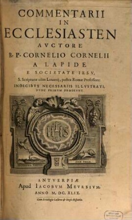 [Commentaria in Vetus et Novum Testamentum]. [4,1], Commentarii in ecclesiasten