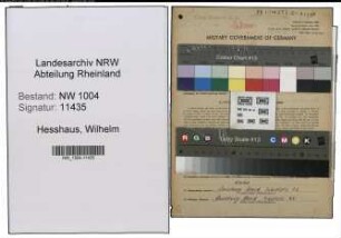 Entnazifizierung Wilhelm Hesshaus , geb. 05.07.1898 (Fahrer)