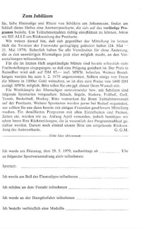 Zum Jubiläum