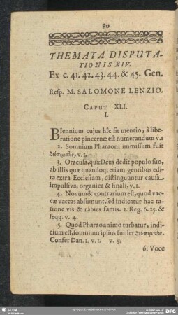 Themata Disputationis XIV. Ex c.41.42.43.44.& 45.Gen.
