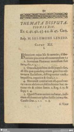 Themata Disputationis XIV. Ex c.41.42.43.44.& 45.Gen.