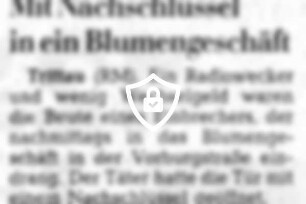 Mit Nachschlüssel in ein Blumengeschäft