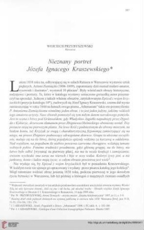 Nieznany portret Józefa Ignacego Kraszewskiego