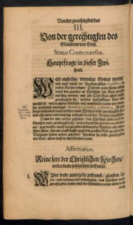 III. Von der gerechtigkeit des Glaubens vor Gott.