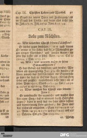 Cap. IX. Liebe zum Nächsten.