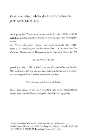 Verein ehemaliger Schüler der Gelehrtenschule des JOHANNEUM e. V.