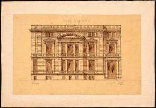 Villa Rütgers, Berlin-Tiergarten Ausführungsprojekt: Vorderansicht