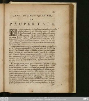 Caput Decimum-Quartum, De Paupertate.