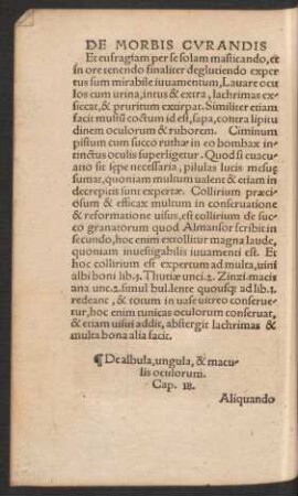 De albula, ungula, & maculis oculorum. Cap. 18.