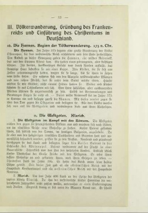 III. Völkerwanderung, Gründung des Frankenreiches und Einführung des Christentums in Deutschland