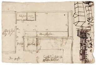 Frankfurt, Karthäuserhof und Arnsburger Hof (recto), alchemistische Herdstellen und Geräte (verso)