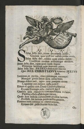 [Avgvstissimo Et Potentissimo Regi Et Domino, Domino Christiano Sexto, Regi Hereditario Daniae, Norvagiae, Vandalorvm Gothorvmqve ...]