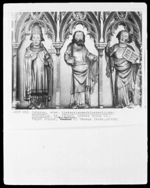 Linker Altarflügel — Apostel und heiliger Fabianus — Heiliger Fabianus