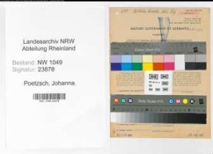 Entnazifizierung Johanna Poetzsch , geb. 30.01.1904 (Prokuristin)
