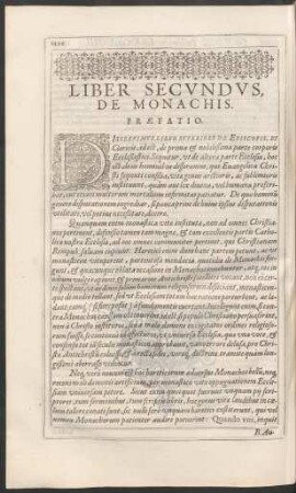 Liber Secundus, De Monachis.
