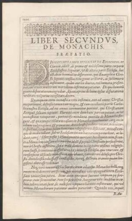Liber Secundus, De Monachis.