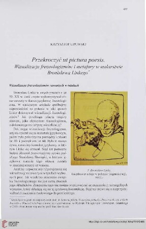 72: Przekroczyć ut pictura poesis : wizualizacje frazeologizmów i metafory w malarstwie Bronisława Linkego