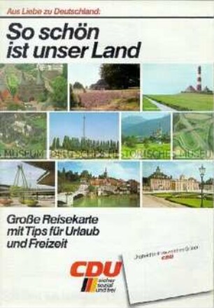 Touristenkarte der Bundesrepublik mit Wahlpropaganda der CDU