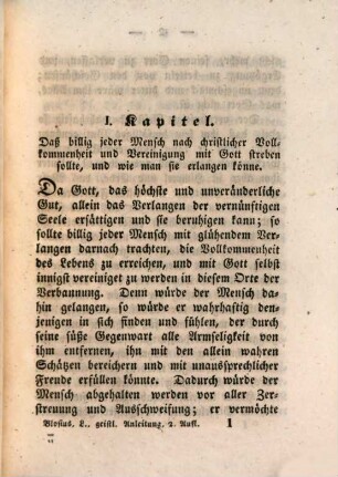 Ausgewählte Schriften des ehrwürdigen Abtes Ludovikus Blosius, 2. Geistliche Anleitung zur christlichen Vollkommenheit
