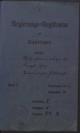 Maßnahmen infolge des Krieges 1914-1918 (Vaterländischer Hilfsdienst)