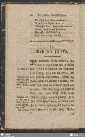 II. Boh wje schitko