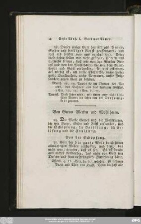 Von der Schöpfung.