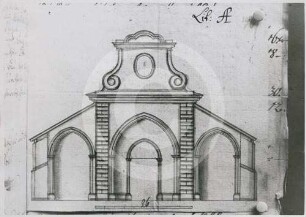 Ansicht der Vorhalle der evangelischen Kirche Mollwitz