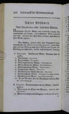 Achter Abschnitt. Von Simplicibus oder einfachen Mitteln.