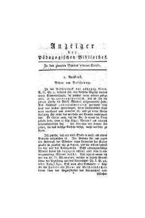 Anzeiger der Pädagogischen Bibliothek