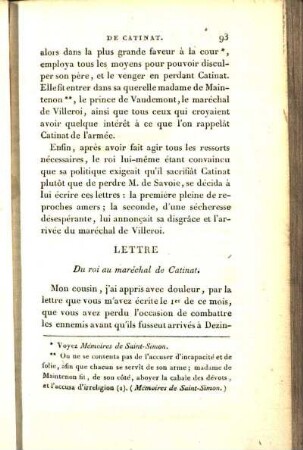 Lettre du roi au maréchal de Catinat.