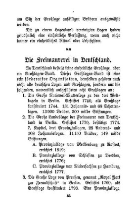 Die Freimaurerei in Deutschland