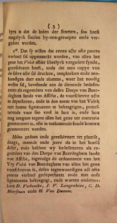Proces Verbael Ende Resolutie gehouden ende genomen door het Volck van den Dorpe van Baerdeghem Lande van Assche