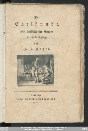 Der Edelknabe : Ein Lustspiel für Kinder in einem Aufzuge