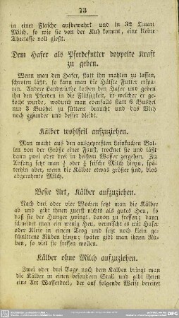 Kälber wohlfeil aufzuziehen