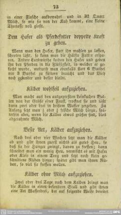 Kälber wohlfeil aufzuziehen
