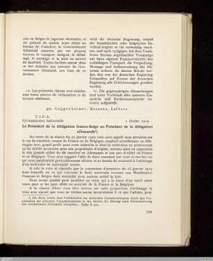 Die Noten der alliierten industriellen Unterkommission vom 1. Februar und 31. Januar 1919