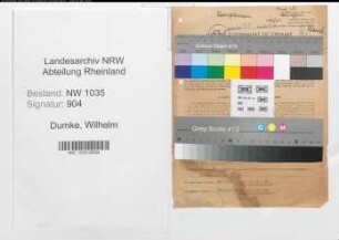Entnazifizierung Wilhelm Dumke , geb. 13.10.1907 (Angestellter)