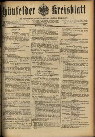 Ausgabe vom Samstag, den 16. September 1916.