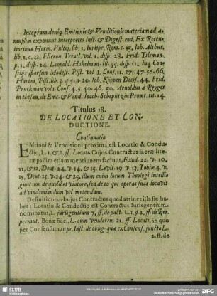 Titulus 18. De Locatione Et Conductione