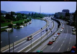 Saarbrücken: Stadtautobahn südwärts