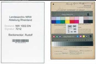 Entnazifizierung Rudolf Backenecker, geb. 20.09.1907 (Versandleiter)